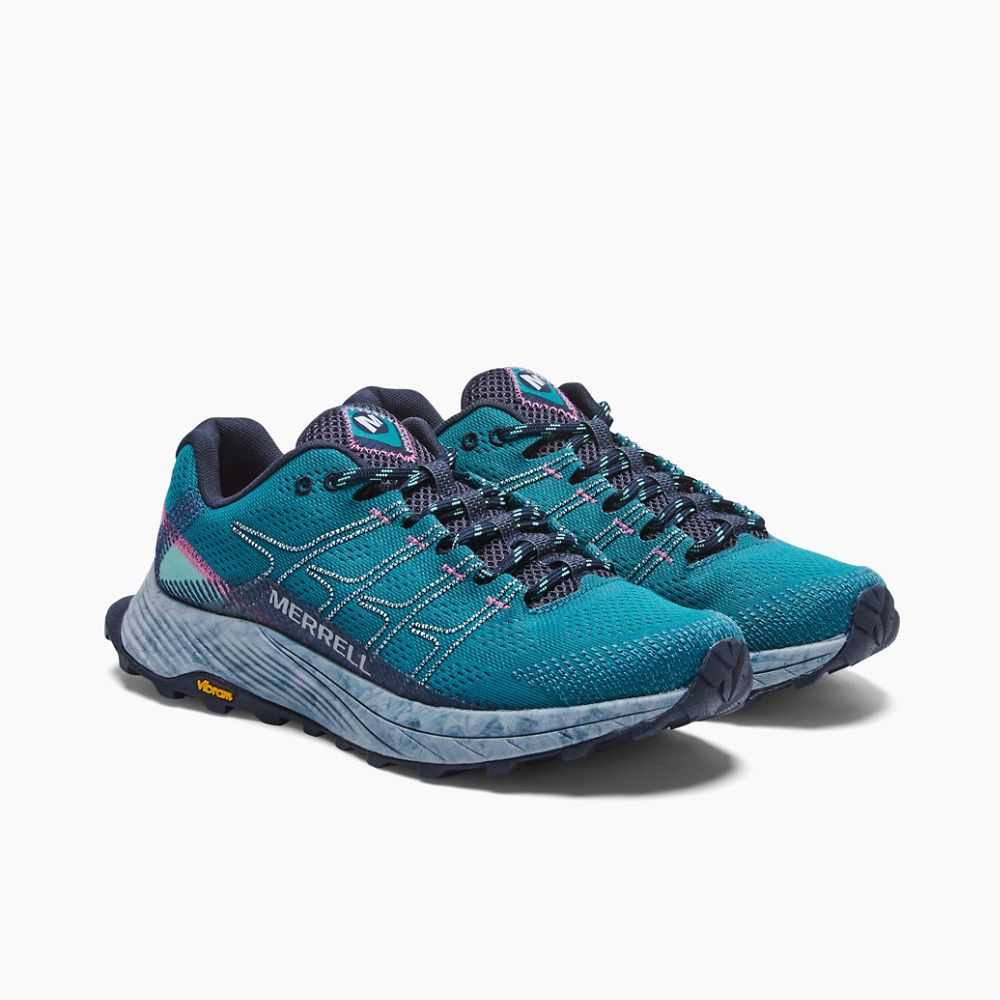 Tenis Trail Running Merrell Moab Flight Mujer Azul Rey | México-3926286