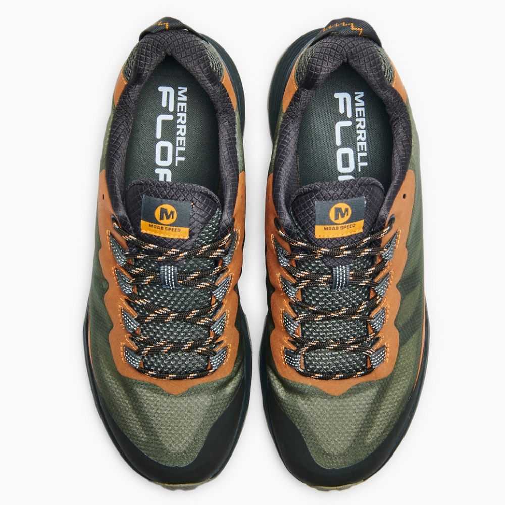 Tenis Trail Running Merrell Moab Speed Hombre Verdes Oscuro | México-0223479