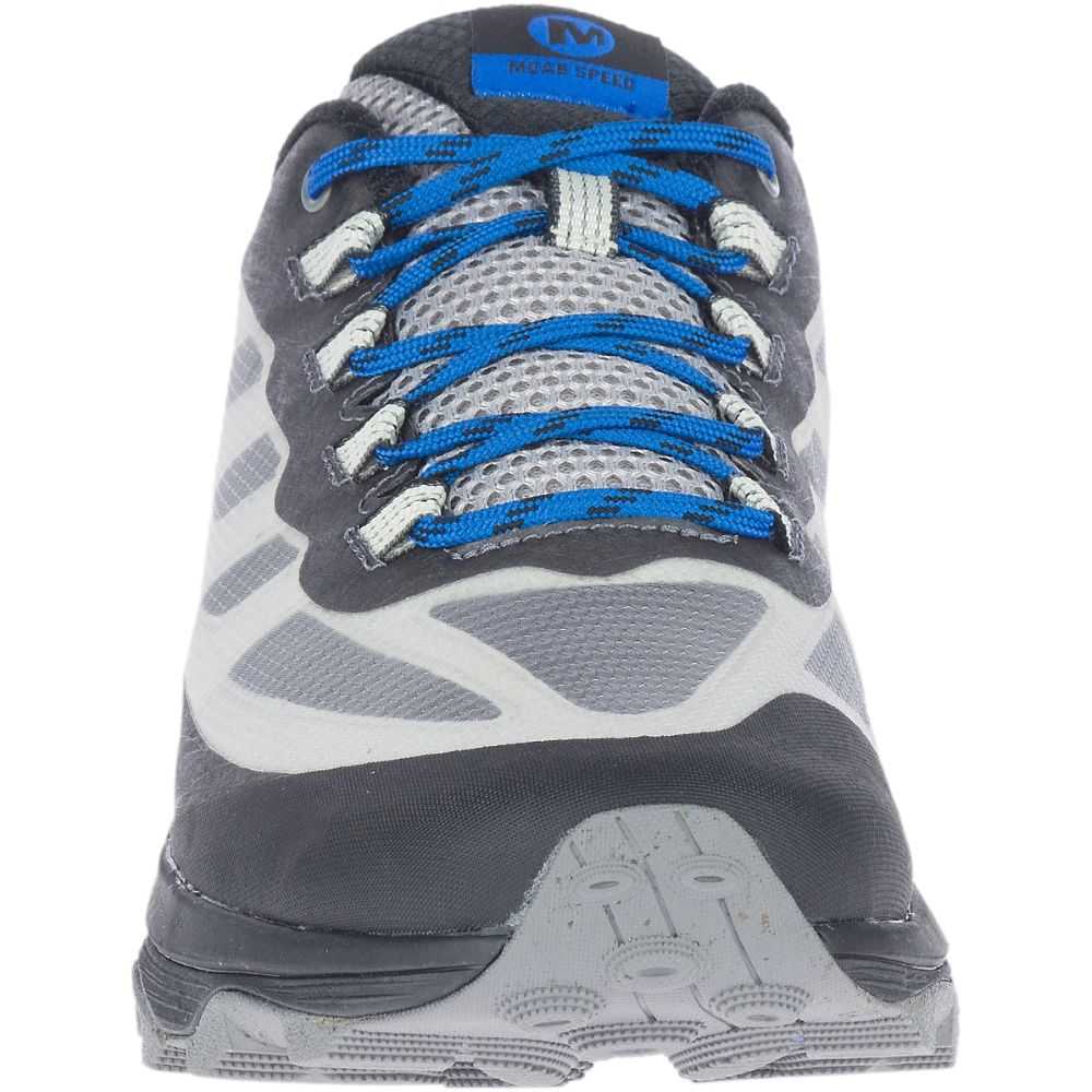 Tenis Trail Running Merrell Moab Speed Hombre Grises Azules | México-2730