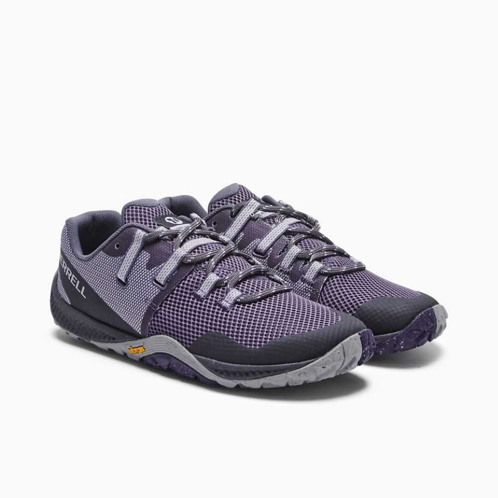 Tenis Trail Running Merrell Trail Glove 6 Eco Mujer Grises Oscuro | México-7809226