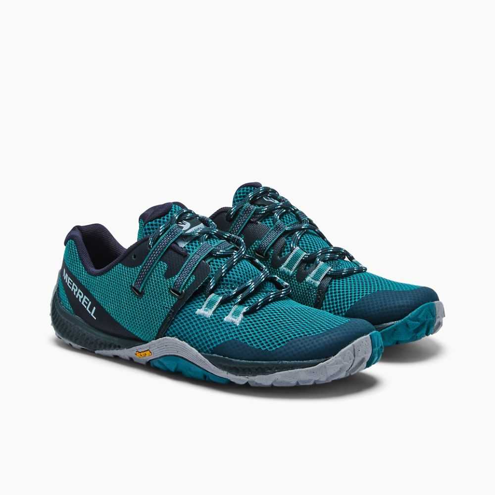 Tenis Trail Running Merrell Trail Glove 6 Eco Mujer Azul Rey | México-8293064