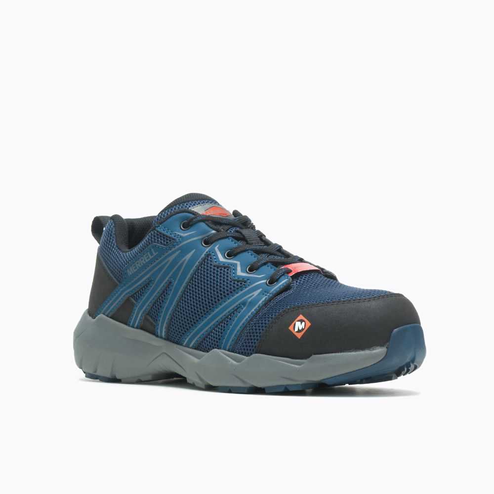 Zapatos De Seguridad Merrell Fullbench Superlite Hombre Azules | México-3279042