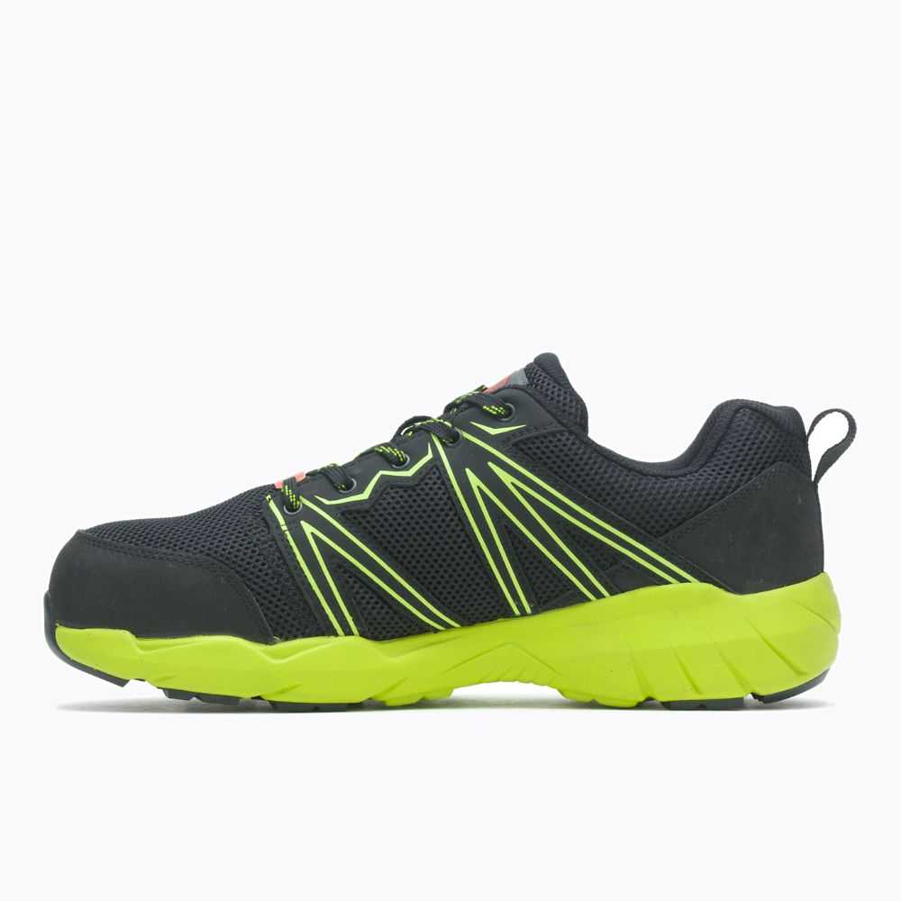 Zapatos De Seguridad Merrell Fullbench Superlite Hombre Negros Verdes Claro | México-3287629