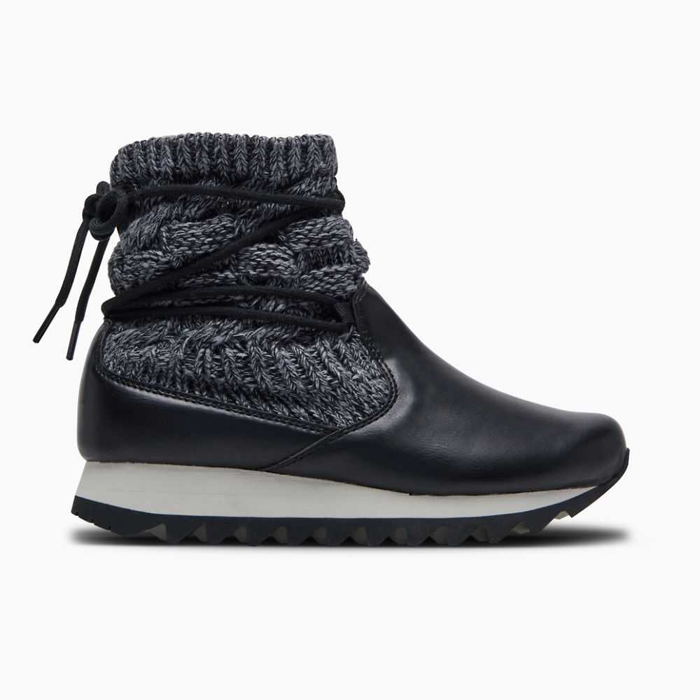 Botas De Invierno Merrell Alpine Pull On Knit Mujer Negros | México-4679230