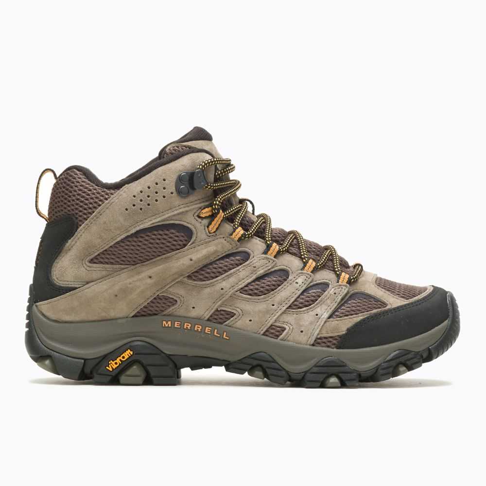 Botas De Senderismo Merrell Moab 3 Mid Anchos Hombre Grises Oscuro Marrom Claro | México-3276046