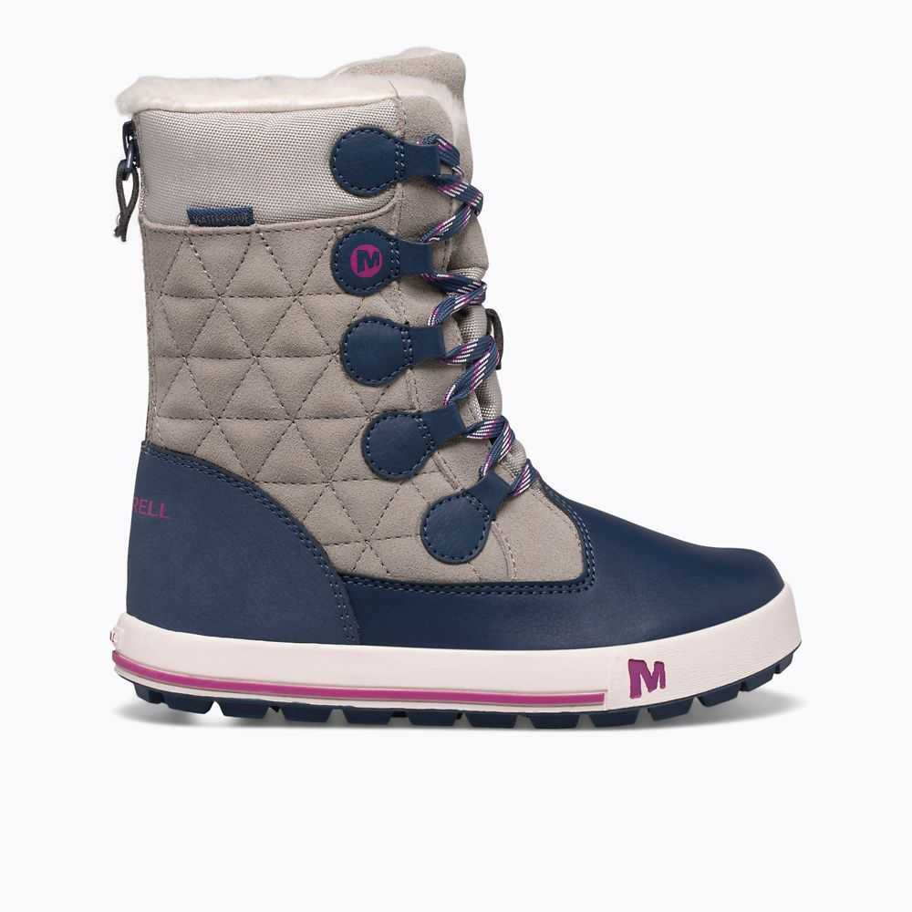 Botas Impermeables Merrell Heidi Niña Grises Azul Marino | México-0983662