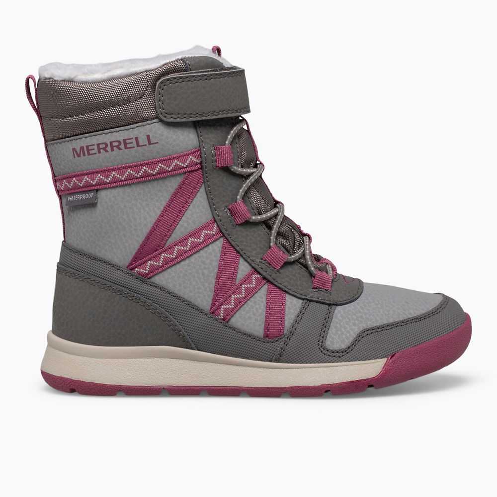 Botas Impermeables Merrell Snow Crush 2.0 Niña Grises Fucsia | México-6039628