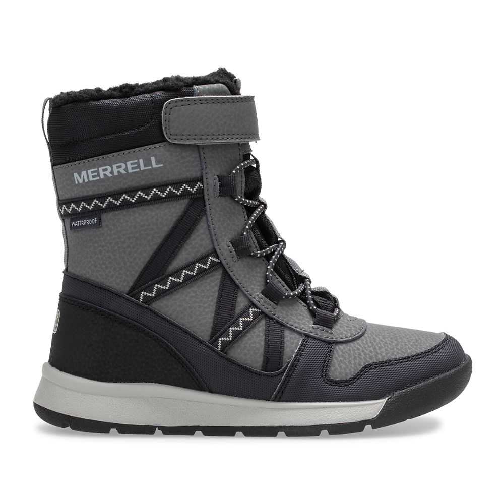 Botas Impermeables Merrell Snow Crush 2.0 Niño Negros Grises | México-6820637