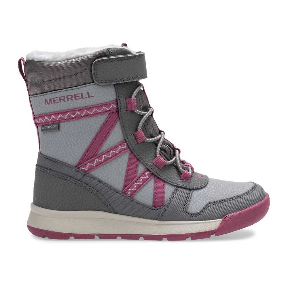 Botas Impermeables Merrell Snow Crush 2.0 Niño Grises Fucsia | México-7206834