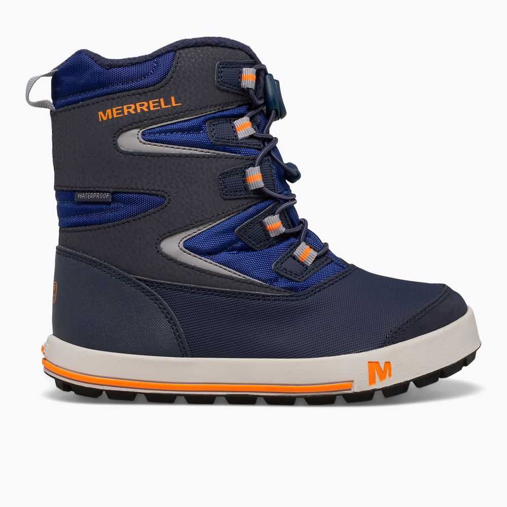 Botas Nieve Merrell Snow Bank 3.0 Niña Azul Marino Naranjas | México-7466082