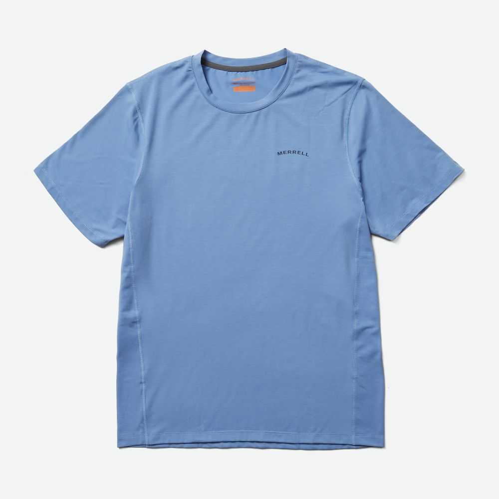 Camisas Merrell Tencel Hombre Azules Claro | México-8264937