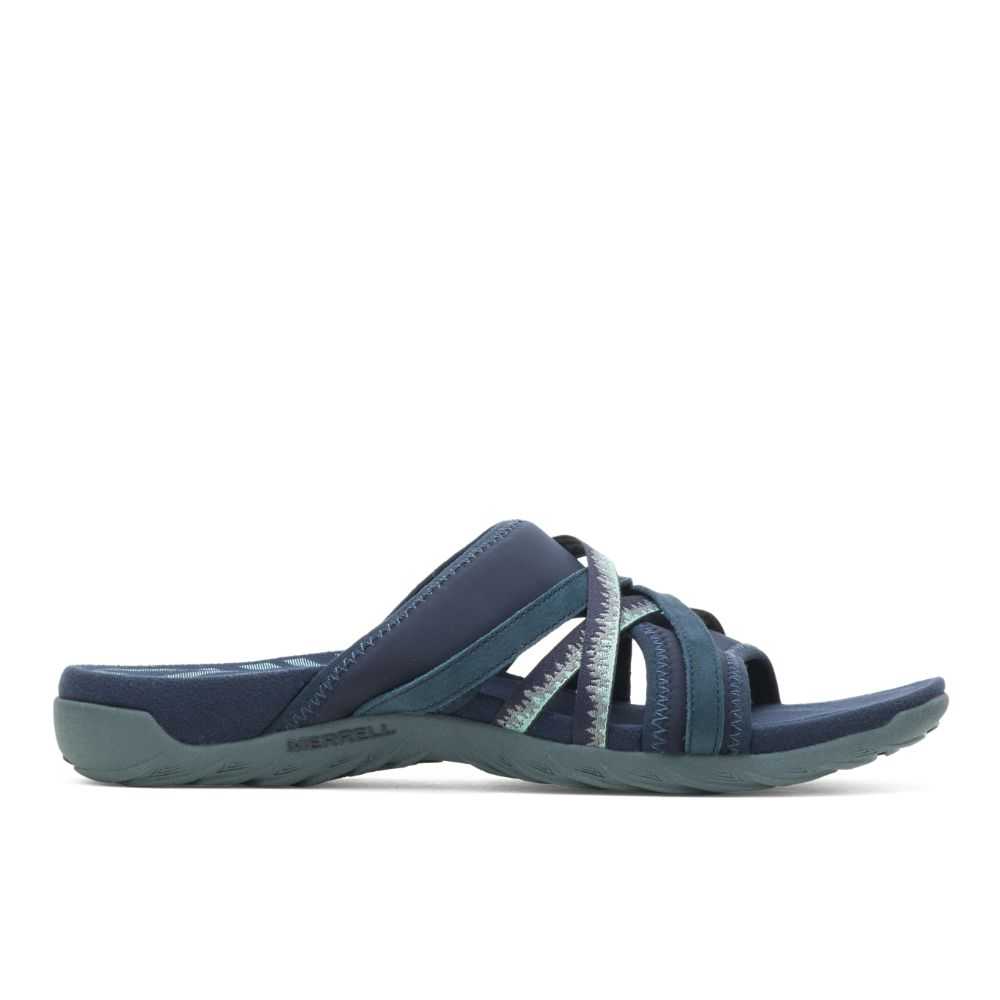 Sandalias Merrell Terran 3 Cush Chanclas Anchos Mujer Azul Marino | México-8660923