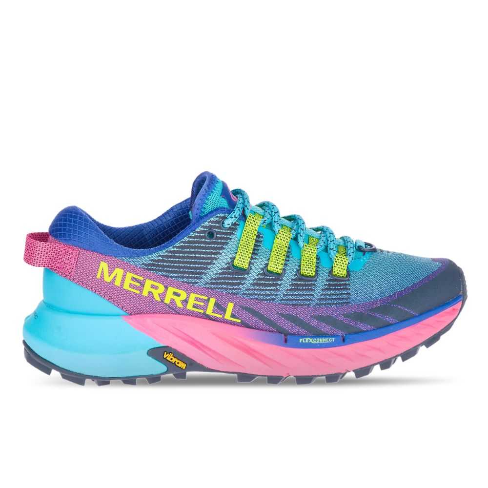 Tenis Trail Running Merrell Agility Peak 4 Mujer Turquesa | México-6023962