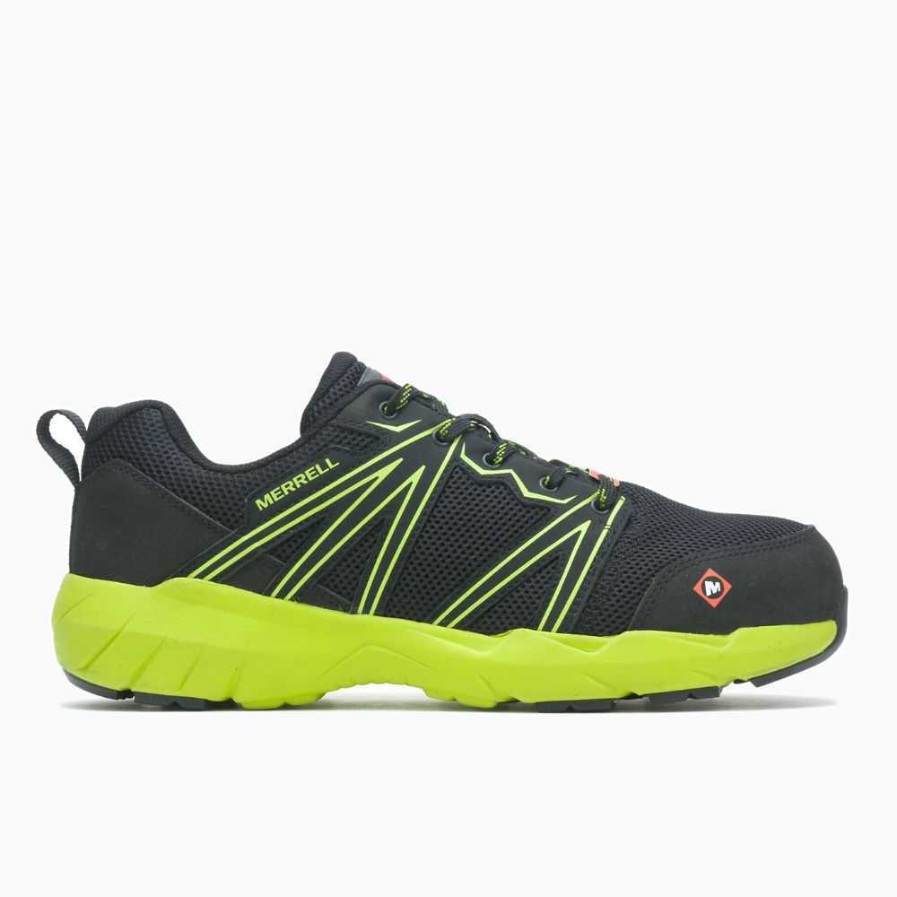 Zapatos De Seguridad Merrell Fullbench Superlite Hombre Negros Verdes Claro | México-3287629